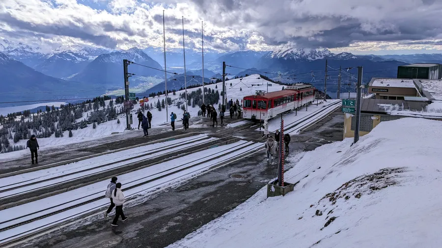 Bergstation der Rigibahn unweit des Gipfels