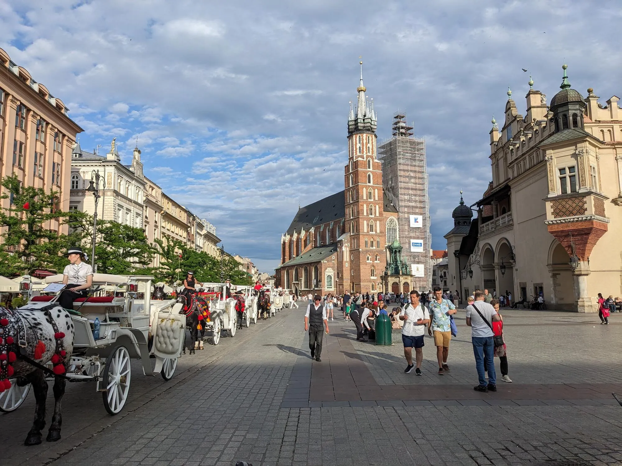 Kutschen warten vor der Marienkirche